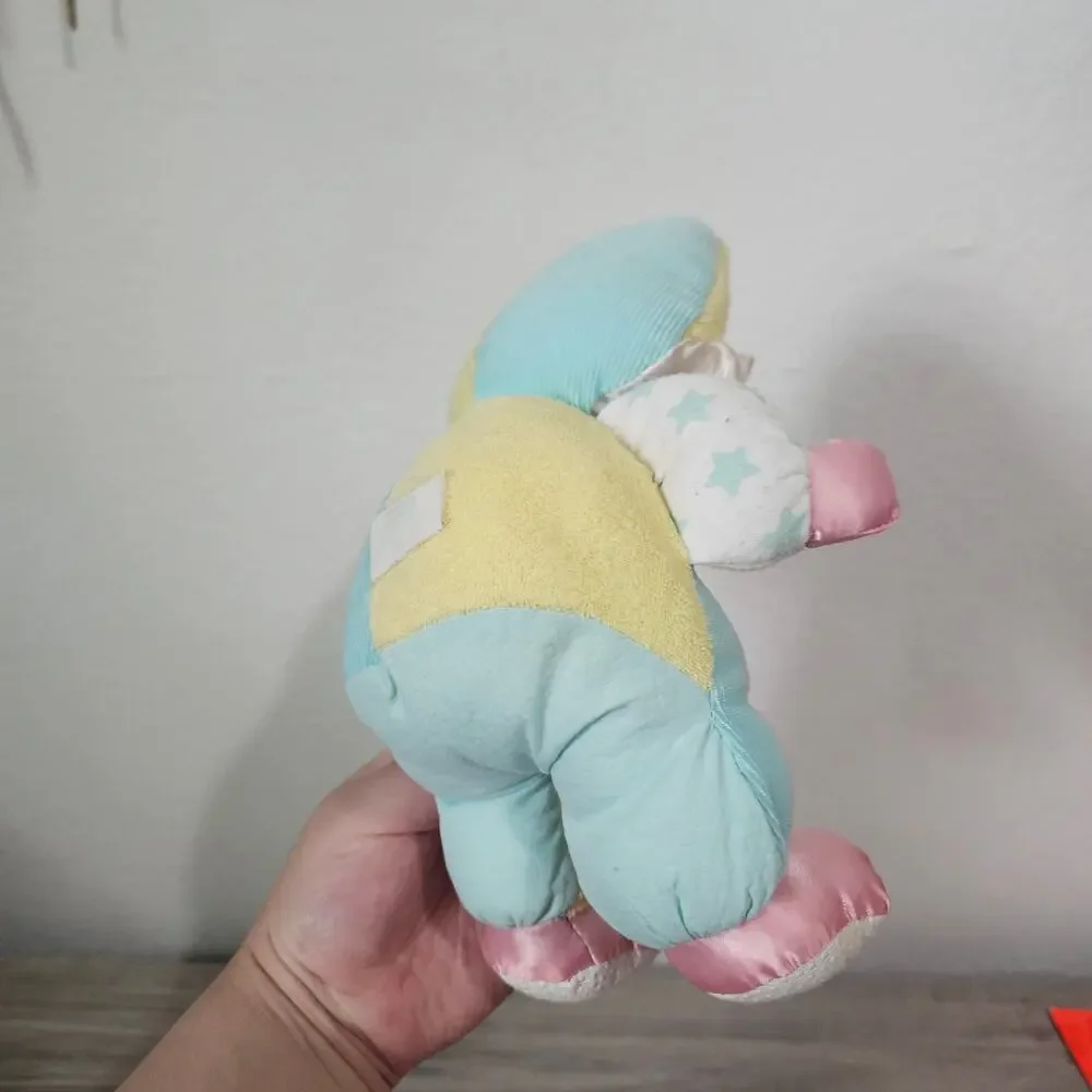 Vintage 1991 Playskool Clown Terry Cloth Plush Doll Baby Stuffed Toy Pastel